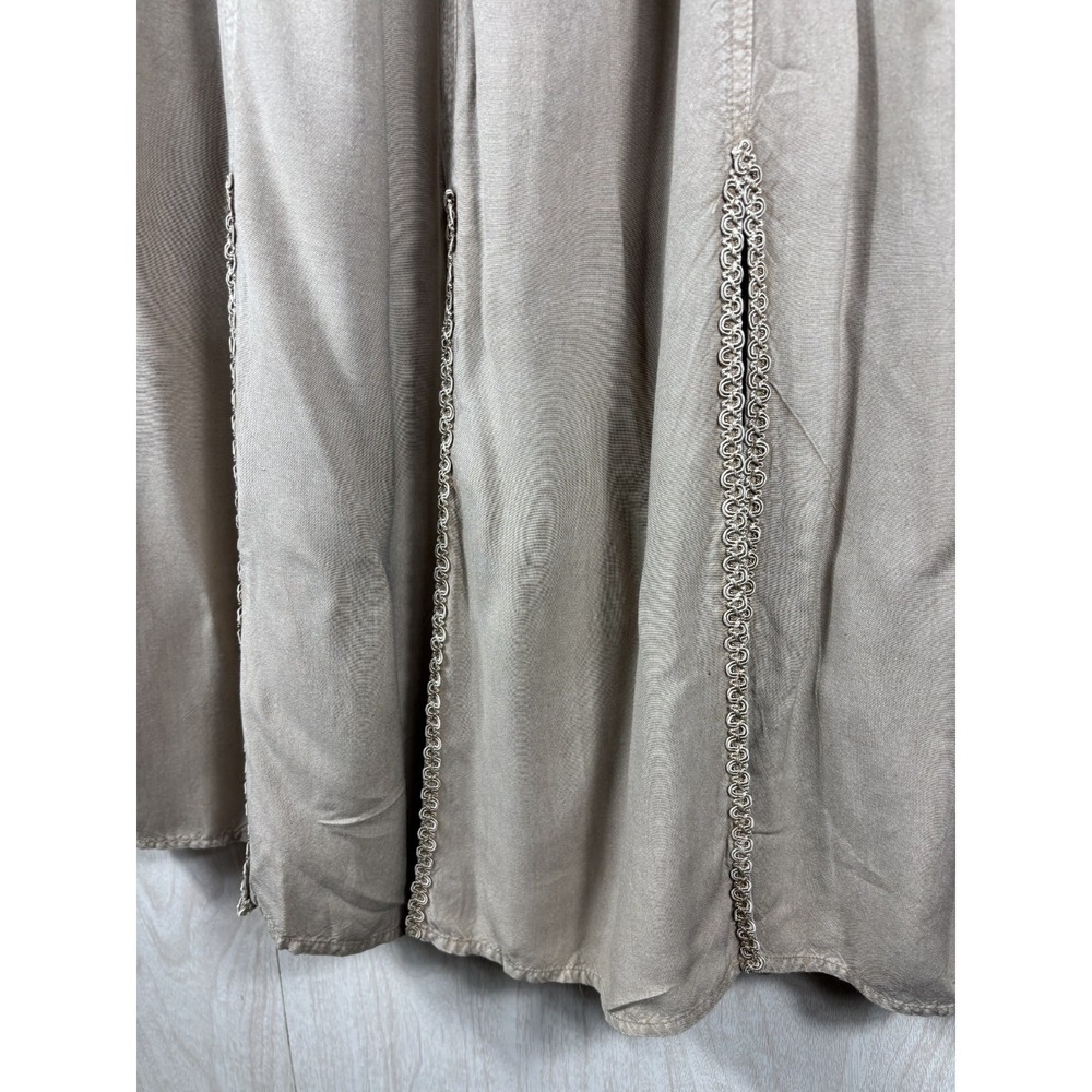 Vintage Sportique Maxi Skirt Beige Rayon Embroidered Y2K Boho NWT Women's M - Picture 6 of 9